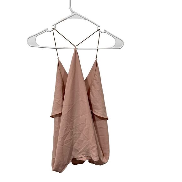 Tan tank top with thin metal straps - Picture 1 of 4